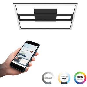 EGLO connect.z Calagrano-Z Plafondlamp - Ø 45 cm - Zwart/Wit - Instelbaar RGB & wit licht - Dimbaar - Zigbee