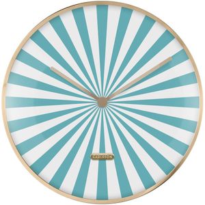 Karlsson - Wandklok Candy Swirl Dome - Turquoise blue & white- Ø40cm