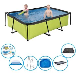 EXIT Zwembad Lime - Frame Pool 220x150x60 cm - Inclusief toebehoren
