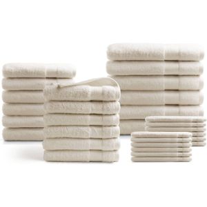 Handdoeken 30 delig set - Hotel Collectie - 100% katoen - crème