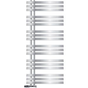 Badkamer radiator middenaansluiting 600x1400 mm chroom met wandaansluitset LuxeBath
