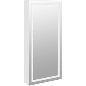 vidaXL-Sieradenkast-met-spiegel-en-LED-wandgemonteerd-wit