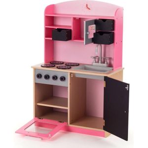 Baby Vivo- Roze, houten speelkeuken, kinderkeuken met schoolbord