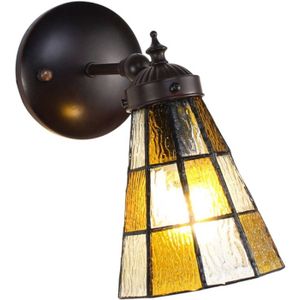 Clayre & Eef Bruine Wandlamp Tiffany 17*12*23 cm E14/max 1*40W 5LL-6209
