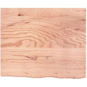 The Living Store Wandplank Eikenhout - 60 x 50 x 4 cm - Lichtbruin - Draagvermogen 24 kg