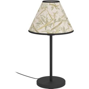 EGLO Oxpark Tafellamp - E27 - 41,5 cm - Zwart/Wit/Groen - Bamboe
