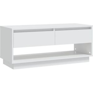 The Living Store Televisiemeubel Stereokast - 102 x 41 x 44 cm - Wit