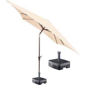 Kopu® vierkante parasol Altea 230x230 cm met voet - Natural