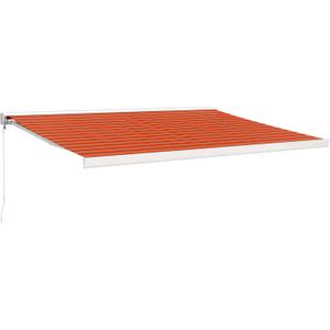 vidaXL Luifel uittrekbaar 4x3 m stof en aluminium oranje en bruin