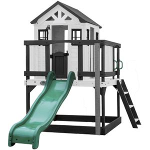 Backyard Discovery Sweetwater Heights Speelhuis op palen met groene glijbaan, speelkeuken, zandbak & veranda