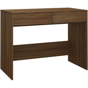 The Living Store Werktafel - Bruineiken - 101 x 50 x 76.5 cm - Stevig en stabiel