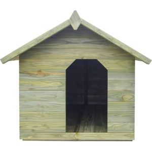 The Living Store hondenhok - geïmpregneerd grenenhout - 105 x 153 x 98 cm - groen