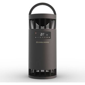 CoolHome CH22 Keramische kachel - 360º verwarming met ventilator - Elektrische kachel met afstandsbediening - 1800W - Zwart