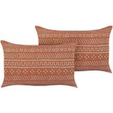 ORLAYA - Sierkussen set van 2 - Oranje - 55 x 35 cm - Katoen