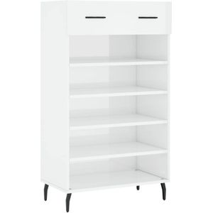 The Living Store Schoenenkast - Elegant - Schoenenkast - 60 x 35 x 105 cm - Hoogglans wit