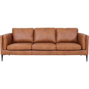 Giga Meubel - Bank 3-Zits - Bruin Leer - 220x88x83cm - Zitdiepte 56cm