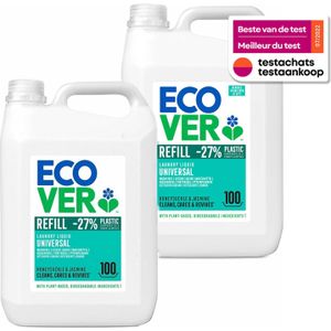 Ecover Wasmiddel Voordeelpak Universeel 2 x 5L 200 Wasbeurten Kamperfoelie & Jasmijn Ecologisch