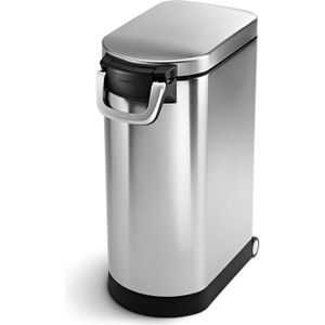 Simplehuman - Opbergbox Dierenvoer 35 liter - Roestvast Staal - Zilver