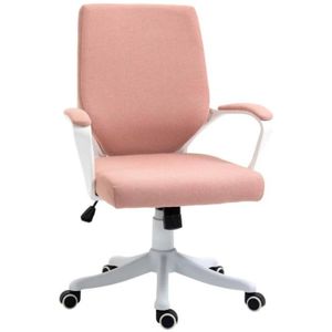 Bureaustoel - Ergonomische bureaustoel - Game stoel - Gaming stoel - Roze/wit - 62x69x92-100 cm