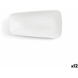 Eetbord Ariane Vital Rectangular Rechthoekig Wit Keramisch 24 x 13 cm (12 Stuks)