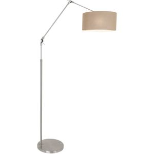 Steinhauer Prestige Chic vloerlamp met lampenkap staal met beige