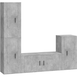The Living Store TV-meubelset - Klassiek design - Betongrijs - 1x 100x34.5x40cm - 3x 40x34.5x80cm - Hoge kwaliteit