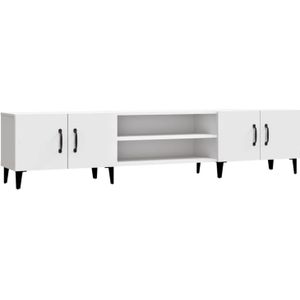 The Living Store Tv-kast Ibiza - wit - 180 x 31.5 x 40 cm - metalen voeten