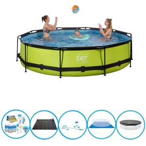 EXIT Zwembad Lime - Frame Pool ø360x76cm - Inclusief bijbehorende accessoires