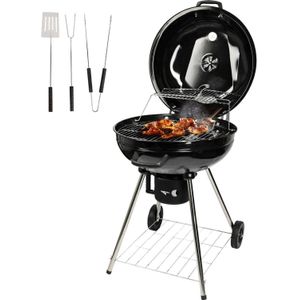 Goliving Houtskool Barbecue - 65 x 89 cm - Inclusief Accessoires - Houtskoolbarbecues op Wielen - XXL BBQ met Deksel