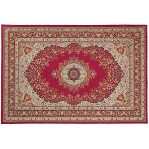 KARAMAN - Laagpolig vloerkleed - Rood - 140 x 200 cm - Polyester