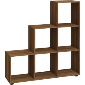 The Living Store Boekenkast - 104 x 29 x 107 cm - Bruineiken - Hoge kwaliteit - 6 vakken