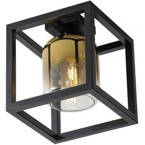 Freelight Plafondlamp Dentro B 26 cm goud glas zwart