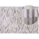 AHILLI - Laagpolig vloerkleed - Grijs - 160 x 230 cm - Koeienhuid leer