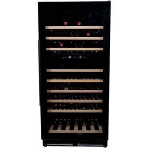 Vinata Premium Wijnklimaatkast Grivola - Vrijstaand en Onderbouw - Zwart - 110 flessen - 131 x 59.8 x 68.5 cm - Glazen deur