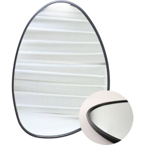 MISOU Ovale Spiegel - Organische - Asymmetrische - Wandspiegel - Zwart - 55x1,6x75cm