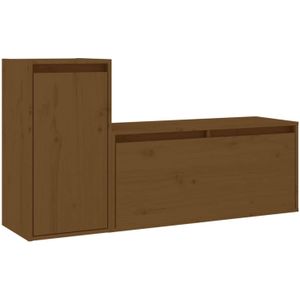 The Living Store Televisiemeubel Grenenhout - Klassieke - TV-kast - 80 x 30 x 35 cm - Honingbruin