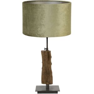 Light and Living tafellamp - groen - hout - SS103014