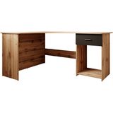 Meubella Bureau Ciudad - Eiken - Zwart - 155 cm