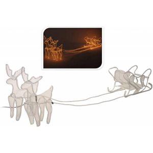Kerstverlichting - 3D Rendieren met slee - 2 meter - Warm wit licht