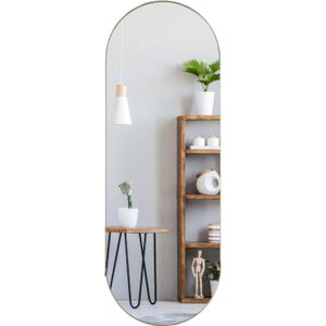 MISOU Spiegel - Passpiegel - Goud - Ovaal - Hangend - 112x40cm - Glas - Wandspiegel