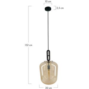 DKNC - Hanglamp Edinburgh - Glas - 30x30x52cm - Geel