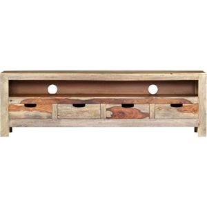 The Living Store Tv-meubel - sheeshamhout - 130 x 30 x 40 cm - 4 lades - natuurlijke uitstraling