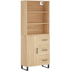 vidaXL Hoge kast 69,5x34x180 cm bewerkt hout sonoma eikenkleurig