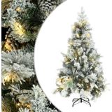 vidaXL Kerstboom met LED en dennenappels en sneeuw 195 cm PVC en PE