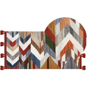 Beliani KANAKERAVAN - Kelim vloerkleed - Multicolor - Wol