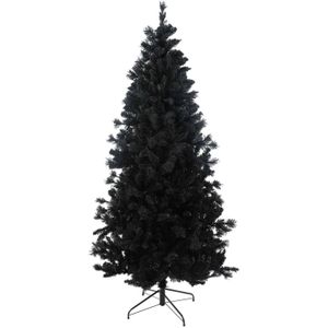Teddy Black kunstkerstboom - 150 cm - zwart - Ø 86 cm - 422 tips - metalen voet