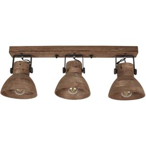 Beliani PENNAI - Plafondlamp-Donkere houtkleur-Mangohout