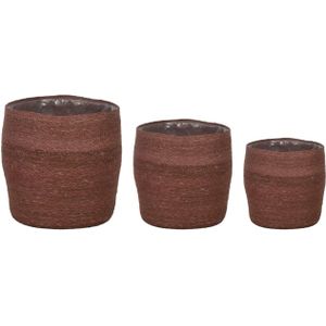 DKNC - Manden Rome - Zeegras - 38x36cm - Set van 3 - Bruin