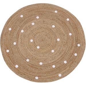 KHARRA - Laagpolig vloerkleed - Beige - ø 140 cm - Jute