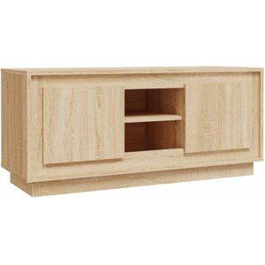 The Living Store TV-meubel Sonoma Eiken - 102 x 35 x 45 cm - Trendy en praktisch Voldoende opbergruimte Stevig blad